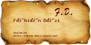 Fábián Dézi névjegykártya